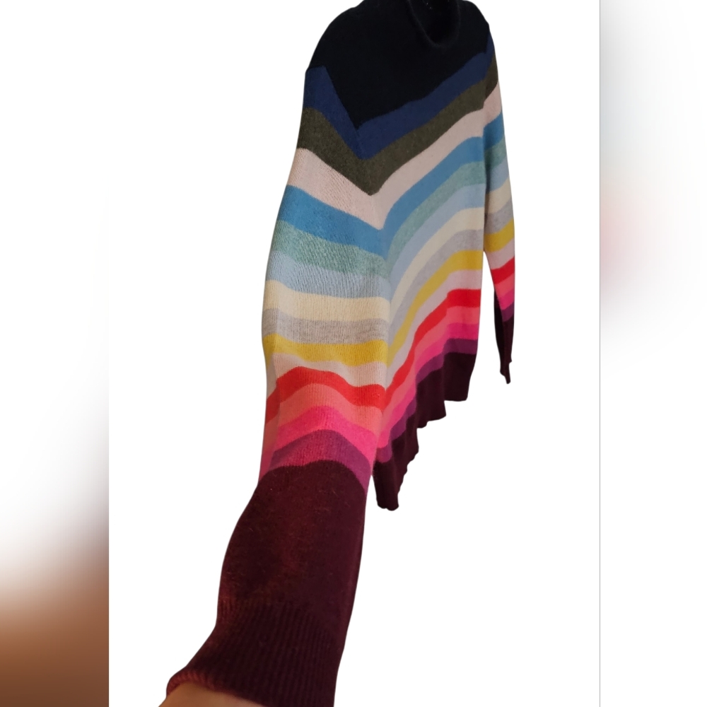 Anthropologie White + Warren Multicoloured  Cashmere Rolled Mock Neck Sweater XS - Picture 8 of 12